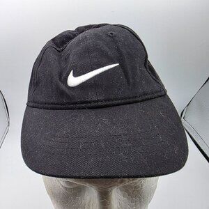Nike Toddler Adjustable Black Hat Cap White Swoosh Logo Lightweight